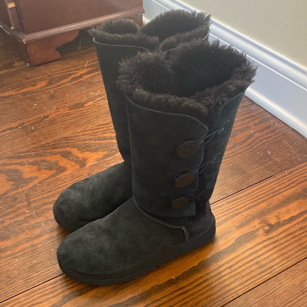 Tall Uggs Black Button
